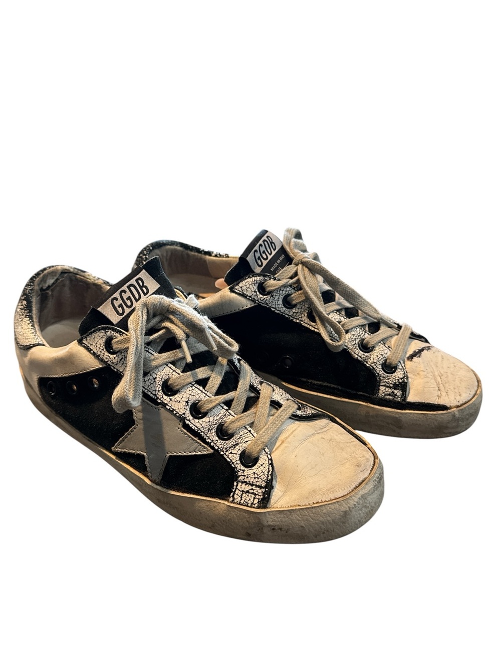 Golden Goose Black and White Low-Top Sneakers